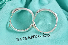 Load image into Gallery viewer, Tiffany &amp; Co. Silver Square Cushion Hoop Earrings
