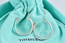 Load image into Gallery viewer, Tiffany &amp; Co. Silver Square Cushion Hoop Earrings
