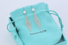 Load image into Gallery viewer, Tiffany &amp; Co. Elsa Peretti Silver Small Mesh Dangle Pearl Earrings
