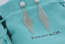 Load image into Gallery viewer, Tiffany &amp; Co. Elsa Peretti Silver Small Mesh Dangle Pearl Earrings
