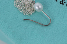 Load image into Gallery viewer, Tiffany &amp; Co. Elsa Peretti Silver Small Mesh Dangle Pearl Earrings
