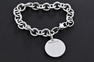 Tiffany & Co. Plain Circle Tag Chunky Link 10mm Bracelet