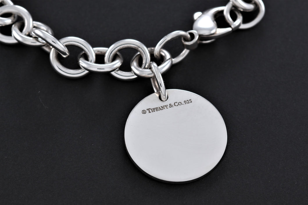 Tiffany & Co. Plain Circle Tag Chunky Link 10mm Bracelet
