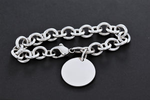 Tiffany & Co. Plain Circle Tag Chunky Link 10mm Bracelet