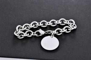 Tiffany & Co. Plain Circle Tag Chunky Link 10mm Bracelet