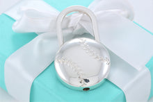 Load image into Gallery viewer, Tiffany &amp; Co. Silver Baseball Padlock Key Ring Keychain
