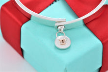 Load image into Gallery viewer, Tiffany &amp; Co. 18K Gold &amp; Silver Round Keyhole Lock Hinged Bangle Bracelet
