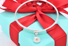 Load image into Gallery viewer, Tiffany &amp; Co. 18K Gold &amp; Silver Round Keyhole Lock Hinged Bangle Bracelet
