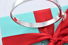 Load image into Gallery viewer, Tiffany &amp; Co. 18K Gold &amp; Silver Round Keyhole Lock Hinged Bangle Bracelet
