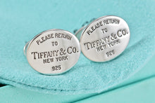 Load image into Gallery viewer, Return To Tiffany &amp; Co. Mens Silver Oval Cufflinks
