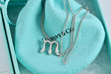 Load image into Gallery viewer, Tiffany &amp; Co. Elsa Perett Silveri Alphabet Letter &quot;M&quot; Pendant Necklace
