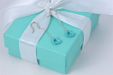Load image into Gallery viewer, Tiffany &amp; Co. Elsa Peretti Silver Turquoise Open Heart Dangling Earrings
