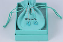 Load image into Gallery viewer, Tiffany &amp; Co. Elsa Peretti Silver Turquoise Open Heart Dangling Earrings

