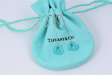 Load image into Gallery viewer, Tiffany &amp; Co. Elsa Peretti Silver Turquoise Open Heart Dangling Earrings
