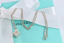 Load image into Gallery viewer, Tiffany &amp; Co. Atlas Silver Roman Numerals Square Cube Pendant Necklace
