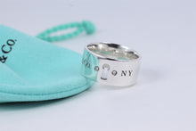 Load image into Gallery viewer, Tiffany &amp; Co. Silver Locks 2 Diamond Keyhole Wide Band Ring
