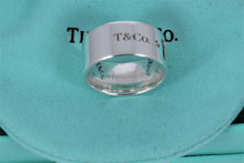 Load image into Gallery viewer, Tiffany &amp; Co. Silver Locks 2 Diamond Keyhole Wide Band Ring
