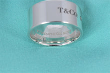 Load image into Gallery viewer, Tiffany &amp; Co. Silver Locks 2 Diamond Keyhole Wide Band Ring
