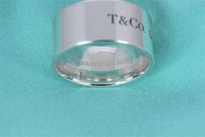 Tiffany & Co. Silver Locks 2 Diamond Keyhole Wide Band Ring