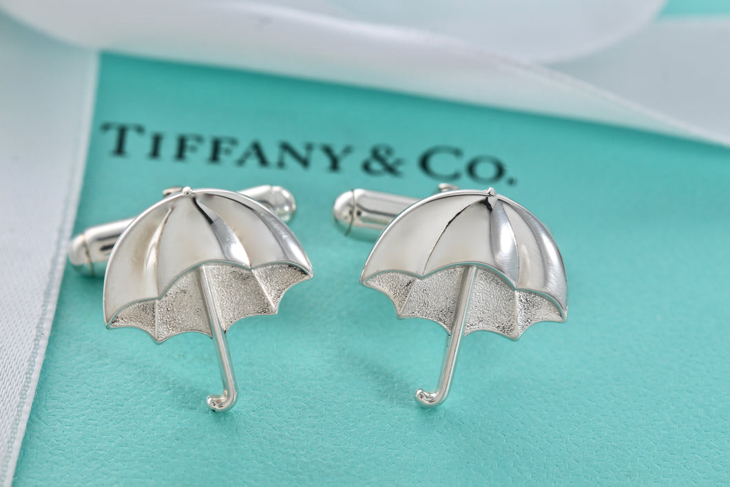 Tiffany & Co. Mens Silver Umbrella Cufflinks