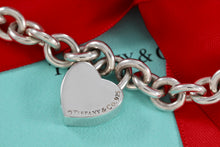 Load image into Gallery viewer, Return To Tiffany &amp; Co. Silver Heart Padlock Charm Heavy 8mm Link 7.5&quot; Bracelet
