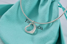 Load image into Gallery viewer, Tiffany &amp; Co. Elsa Peretti Silver Small Dangle Open Heart Bangle
