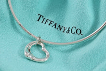 Load image into Gallery viewer, Tiffany &amp; Co. Elsa Peretti Silver Small Dangle Open Heart Bangle
