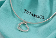 Load image into Gallery viewer, Tiffany &amp; Co. Elsa Peretti Silver Small Dangle Open Heart Bangle
