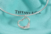 Load image into Gallery viewer, Tiffany &amp; Co. Elsa Peretti Silver Small Dangle Open Heart Bangle
