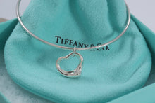 Load image into Gallery viewer, Tiffany &amp; Co. Elsa Peretti Silver Small Dangle Open Heart Bangle
