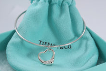 Load image into Gallery viewer, Tiffany &amp; Co. Elsa Peretti Silver Small Dangle Open Heart Bangle
