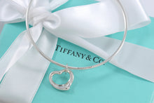 Load image into Gallery viewer, Tiffany &amp; Co. Elsa Peretti Silver Small Dangle Open Heart Bangle
