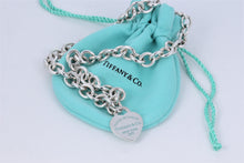 Load image into Gallery viewer, Return to Tiffany &amp; Co. Silver Blue Enamel Lettering Heart Charm 16&quot; Necklace
