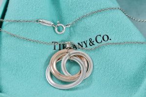 Tiffany & Co. 1837 Silver Large Rubedo 3 Interlocking Circles Necklace