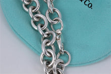 Load image into Gallery viewer, Return to Tiffany &amp; Co. Silver Blue Enamel Lettering Heart Charm 16&quot; Necklace
