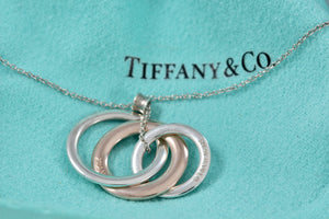 Tiffany & Co. 1837 Silver Large Rubedo 3 Interlocking Circles Necklace