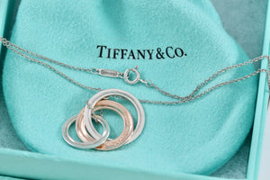 Tiffany & Co. 1837 Silver Large Rubedo 3 Interlocking Circles Necklace