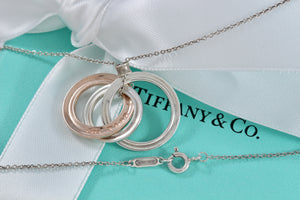 Tiffany & Co. 1837 Silver Large Rubedo 3 Interlocking Circles Necklace