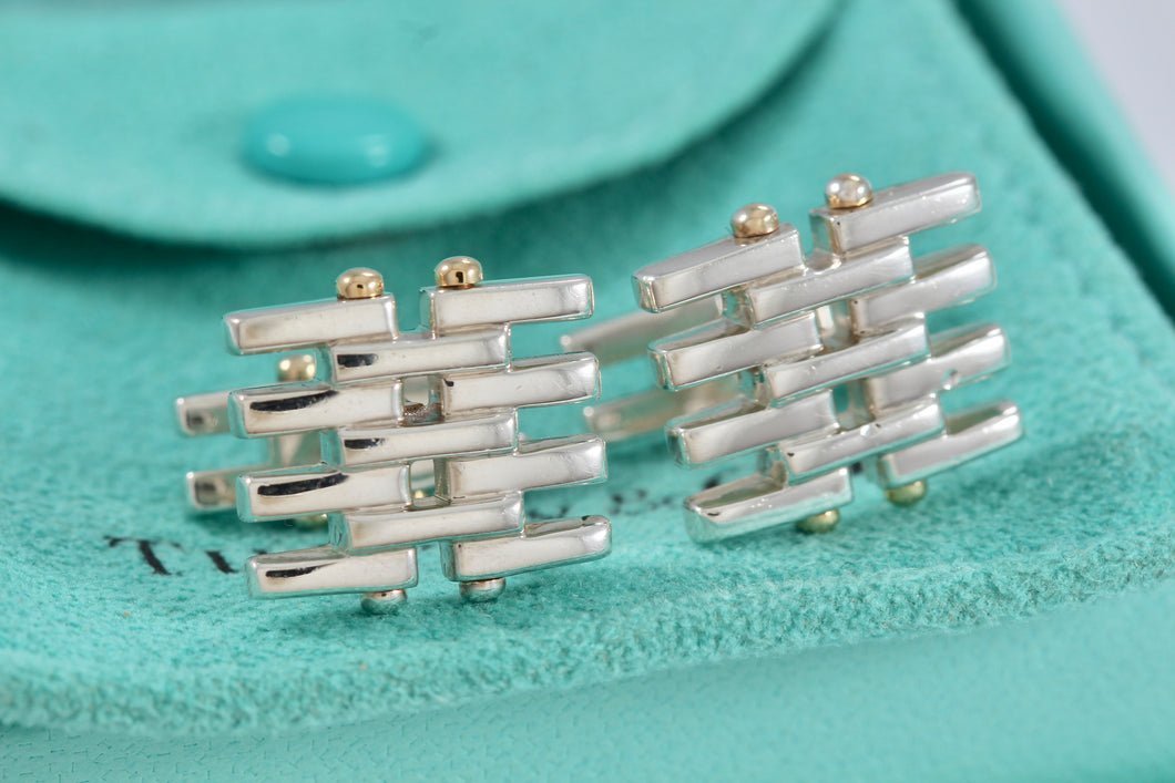 Tiffany & Co. 18K Gold & Silver Gatelink Cufflinks