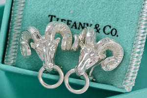 Tiffany & Co. Nature Silver Ram Clip-on Earrings