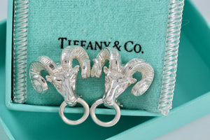 Tiffany & Co. Nature Silver Ram Clip-on Earrings