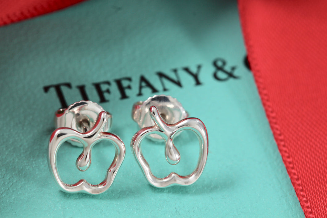 Tiffany & Co. Elsa Peretti Sterling Silver Medium Apple Stud Earrings