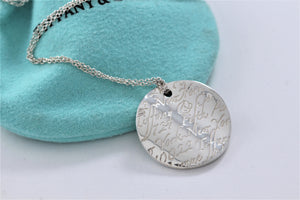 Tiffany & Co. Silver Notes Round Wavy Circle Pendant Necklace