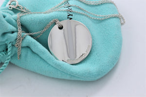 Tiffany & Co. Silver Notes Round Wavy Circle Pendant Necklace