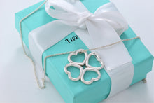 Load image into Gallery viewer, Tiffany &amp; Co. Silver Large 4 Clover Heart Charm Necklace
