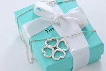 Load image into Gallery viewer, Tiffany &amp; Co. Silver Large 4 Clover Heart Charm Necklace
