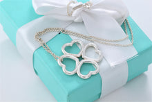Load image into Gallery viewer, Tiffany &amp; Co. Silver Large 4 Clover Heart Charm Necklace
