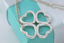 Load image into Gallery viewer, Tiffany &amp; Co. Silver Large 4 Clover Heart Charm Necklace
