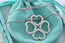 Load image into Gallery viewer, Tiffany &amp; Co. Silver Large 4 Clover Heart Charm Necklace
