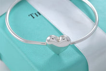 Load image into Gallery viewer, Tiffany &amp; Co. Silver Puffy Heart Hook Bangle Bracelet
